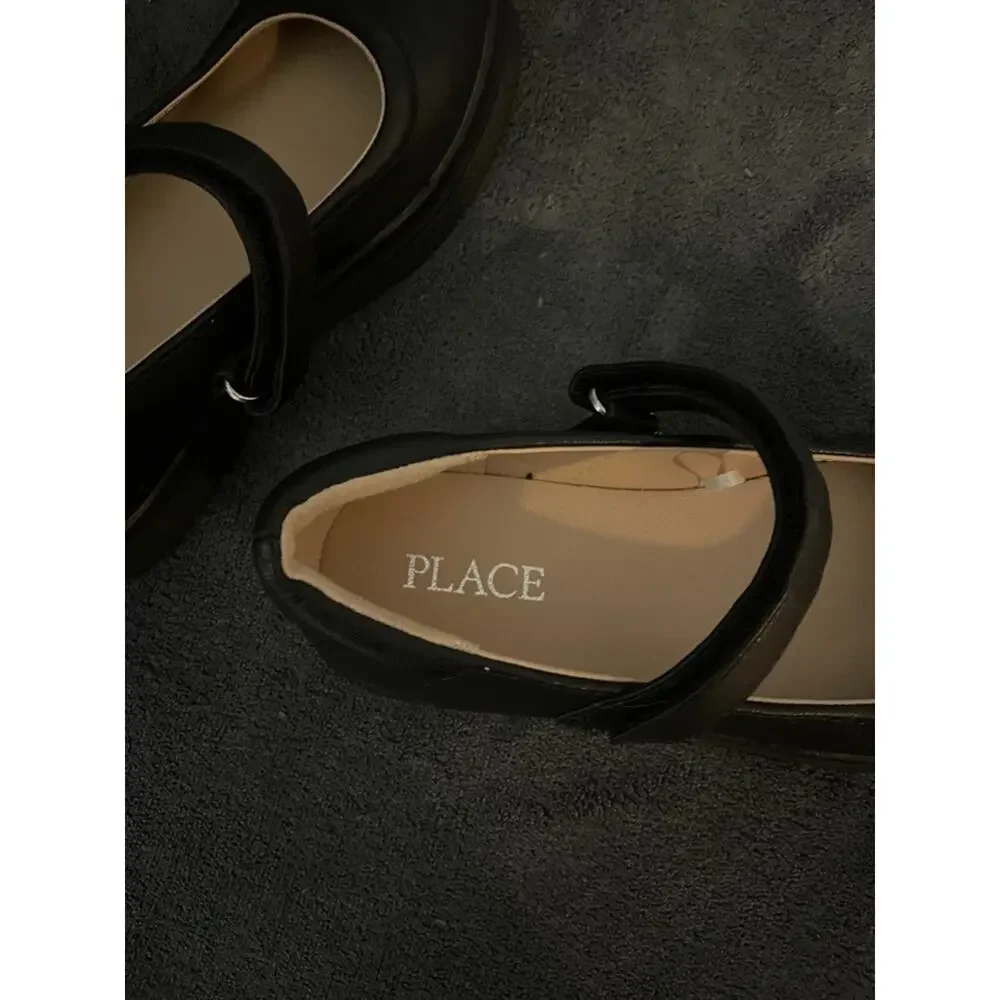 Place Black Mary Jane Hook-and-Loop Dress Shoes for Kids
